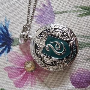 Silver and Green Slytherin Pendant Necklace